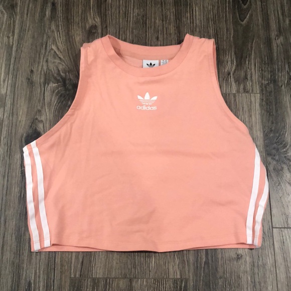 pink adidas crop top
